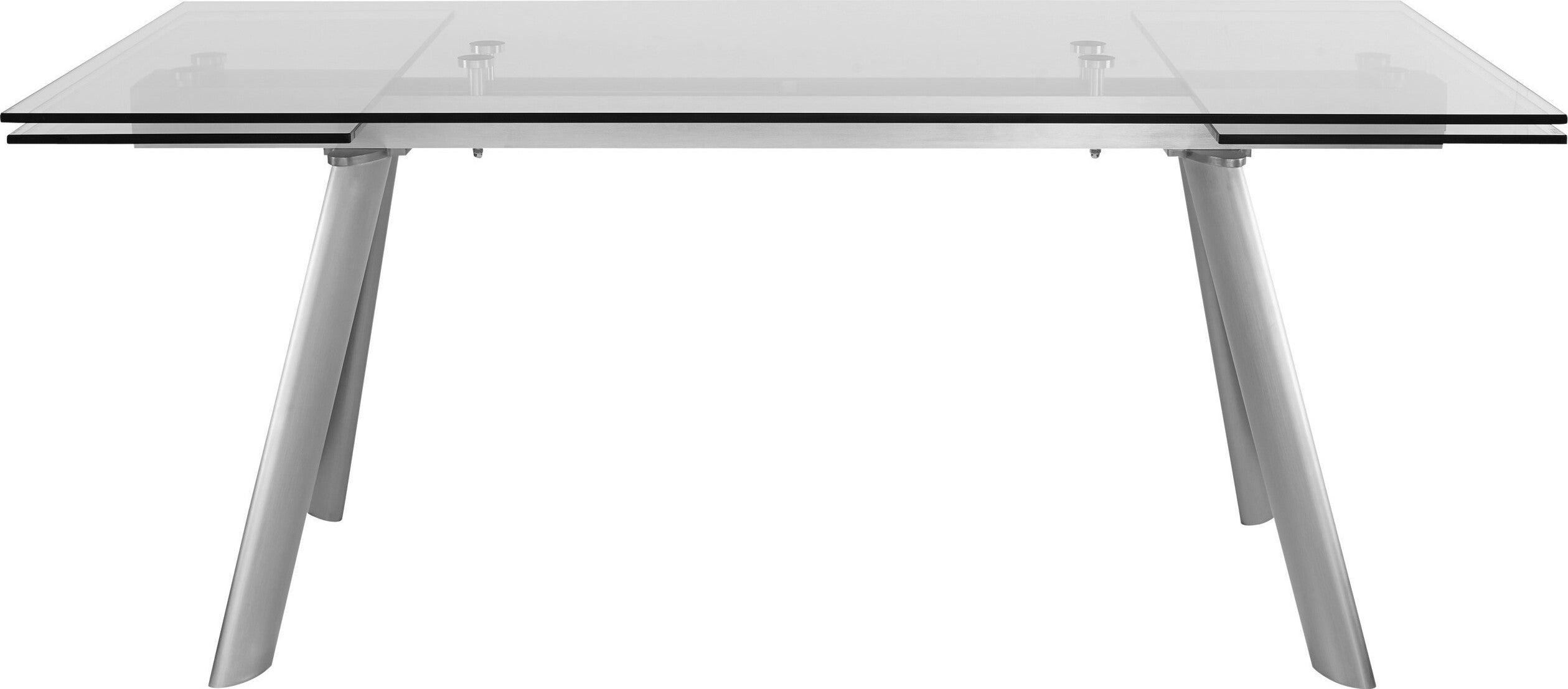 Euro Style Dining Tables - Delano 102" Rectangle Extension Dining Table Clear