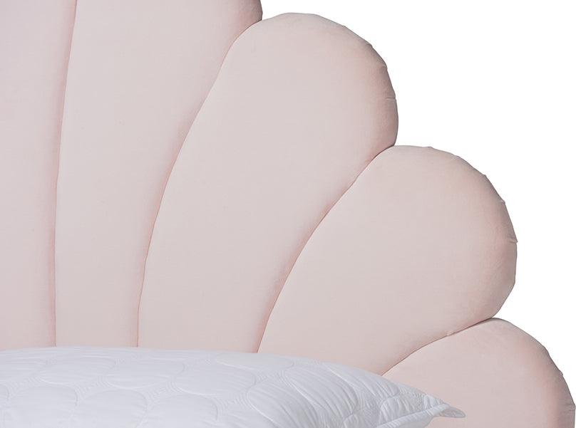 Wholesale Interiors Beds - Odille Queen Bed Light Pink & Walnut