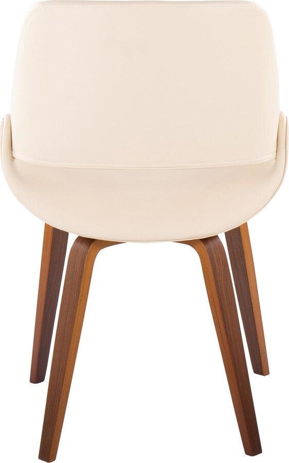 Lumisource Dining Chairs - Fabrico Dining/Accent Chair In Walnut & Cream Faux Leather (Set of 2)