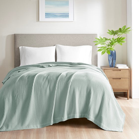 Olliix.com Comforters & Blankets - Cotton Blanket Aqua Full/Queen