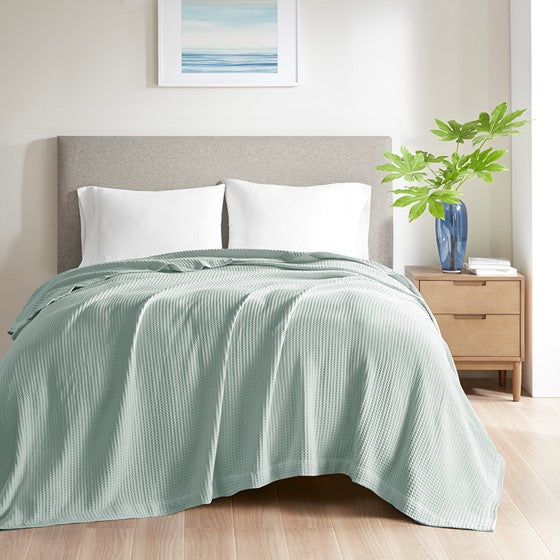 Olliix.com Comforters & Blankets - Cotton Blanket Aqua Twin