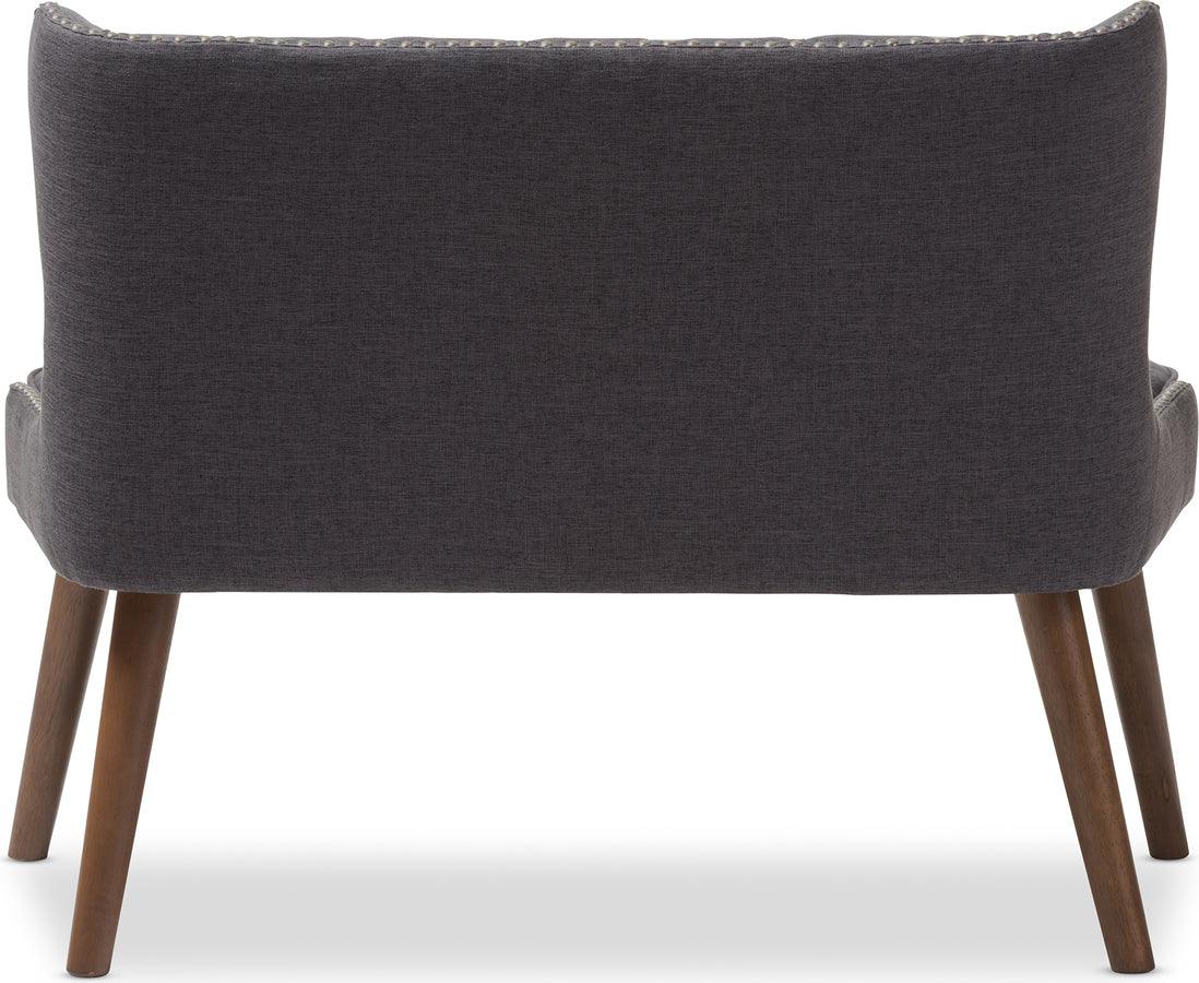 Wholesale Interiors Loveseats - Scarlett Brown Wood & Dark Grey 2-Seater Loveseat Settee