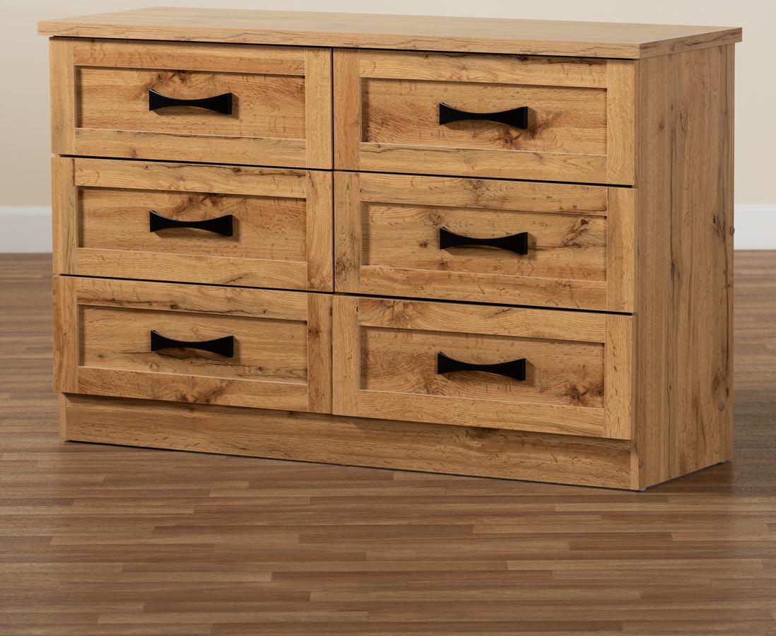 Wholesale Interiors Dressers - Colburn 6-Drawer Oak Brown Finished Wood Storage Dresser