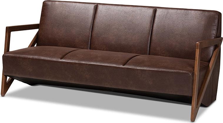 Wholesale Interiors Sofas & Couches - Christa Faux Leather Effect Sofa Brown