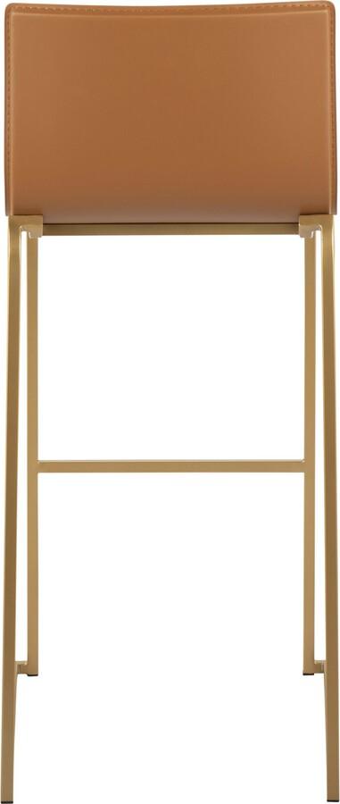 Lumisource Barstools - Mara Barstool In Gold Steel & Camel Faux Leather (Set of 2)