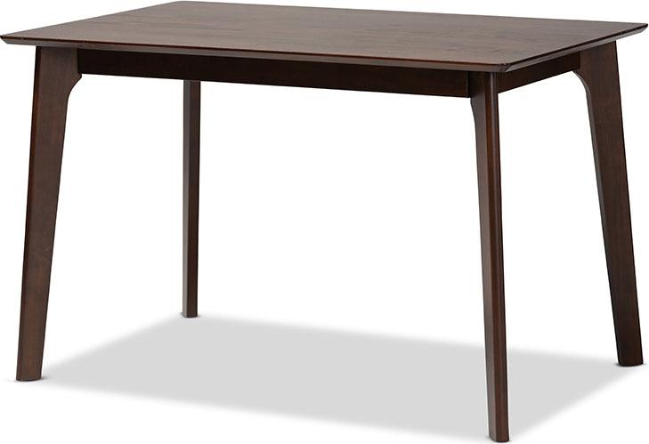 Wholesale Interiors Dining Sets - Helene Mid-Century Warm Grey Fabric and Dark Brown Finished Wood 5-Piece Dining Set