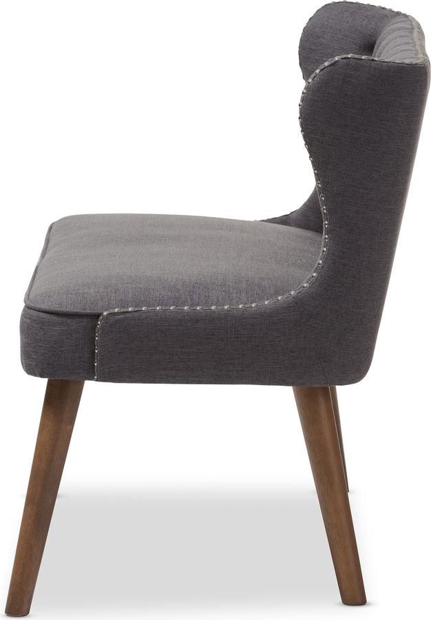 Wholesale Interiors Loveseats - Scarlett Brown Wood & Dark Grey 2-Seater Loveseat Settee