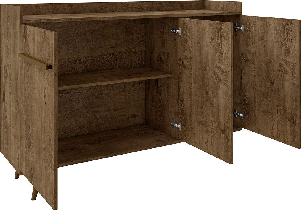Manhattan Comfort Buffets & Sideboards - Bradley Buffet 53.54 Stand with 4 Shelves Rustic Brown