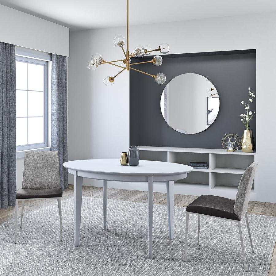 Euro Style Dining Chairs - Rasmus Side Chair with Dark Gray & Light Brown Fabric -Set of 2