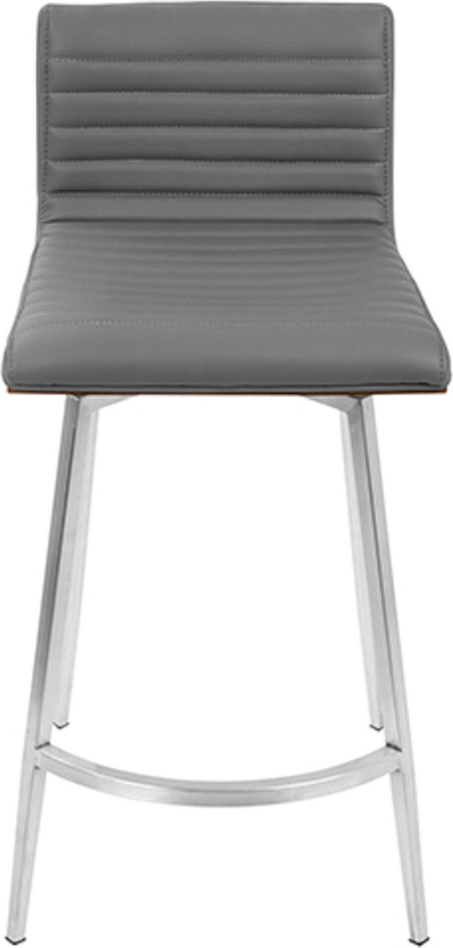 Lumisource Barstools - Mason Swivel Counter Stool Walnut & Gray (Set of 2)