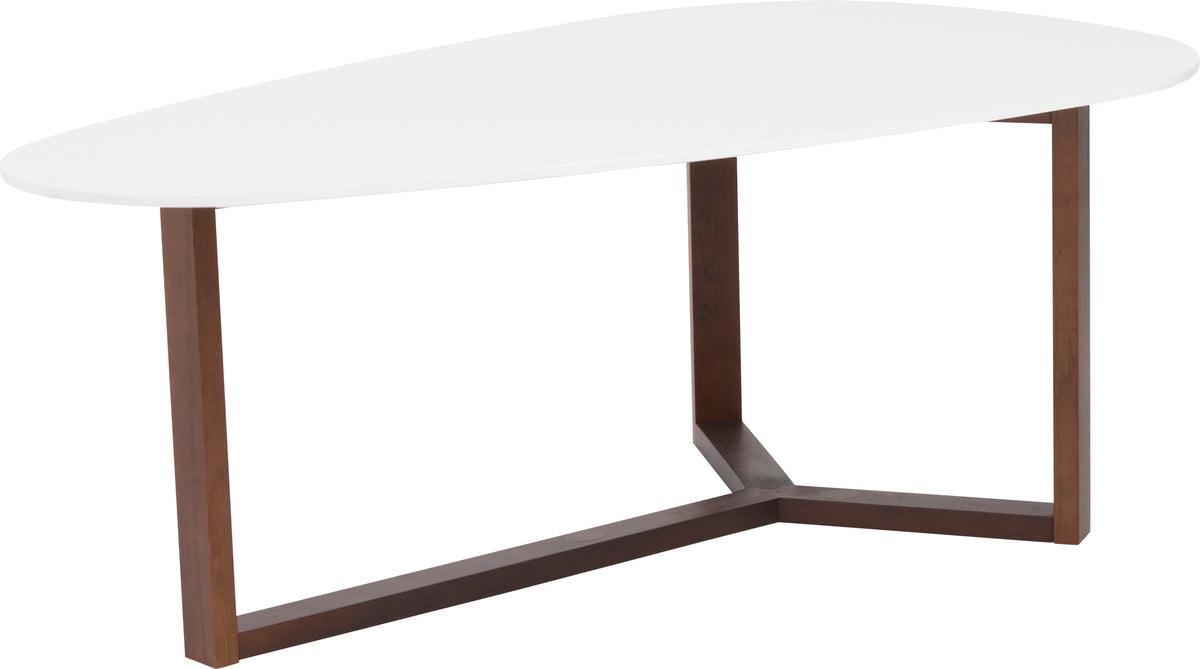 Euro Style Coffee Tables - Morty Coffee Table Matte White & Dark Walnut
