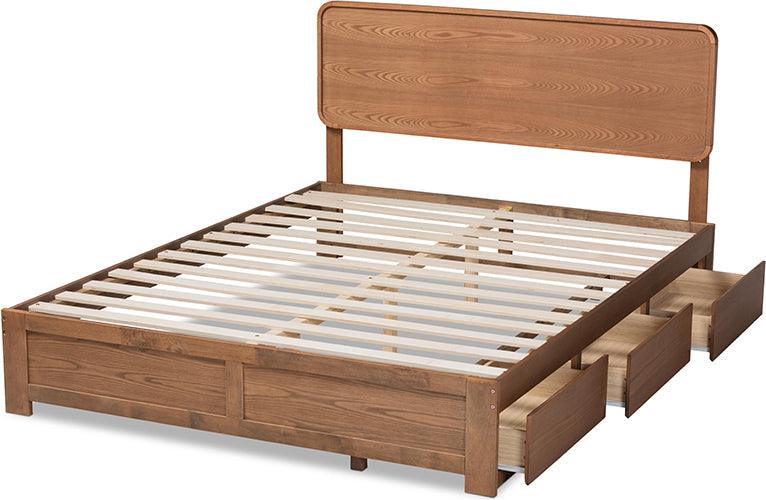Wholesale Interiors Beds - Eleni King Storage Bed Ash Walnut