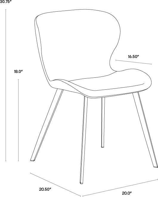 SUNPAN Dining Chairs - Arabella Dining Chair - Bravo Portabella / Polo Club Kohl Grey