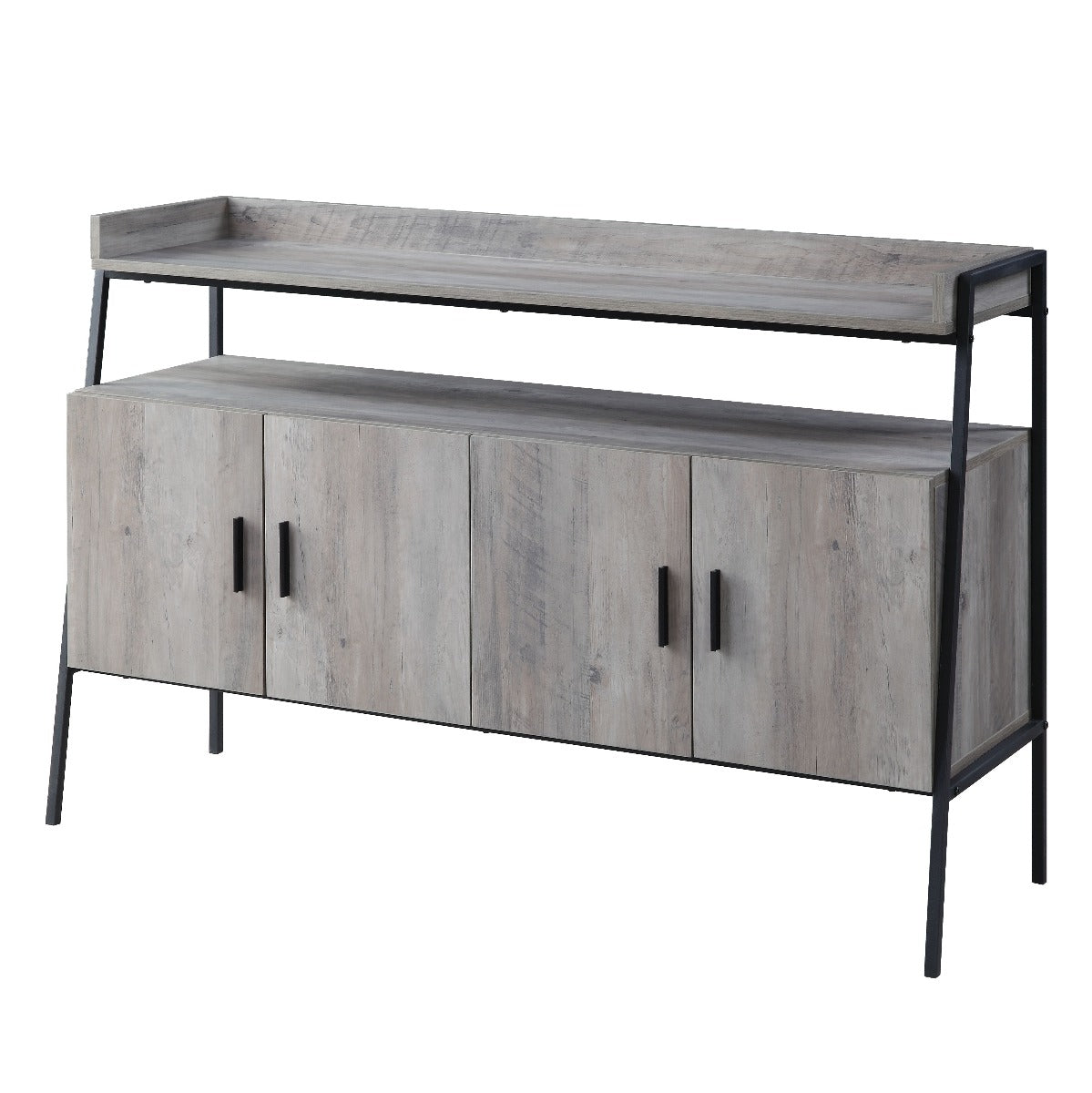 ACME TV & Media Units - ACME Samiya TV Stand , Gray Oak & Black Finish