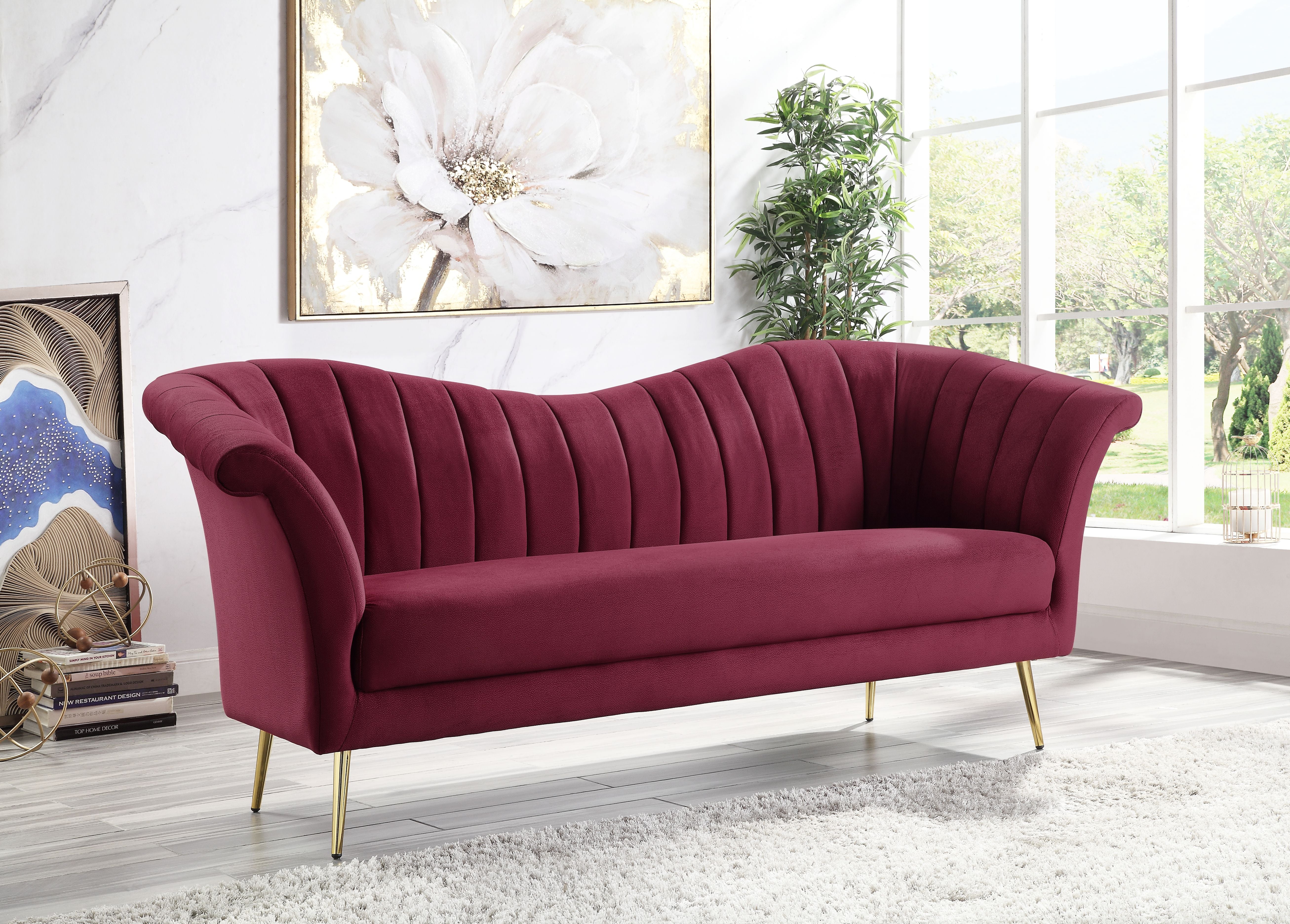 ACME Furniture Sofas & Couches - ACME Callista Sofa, Red Velvet