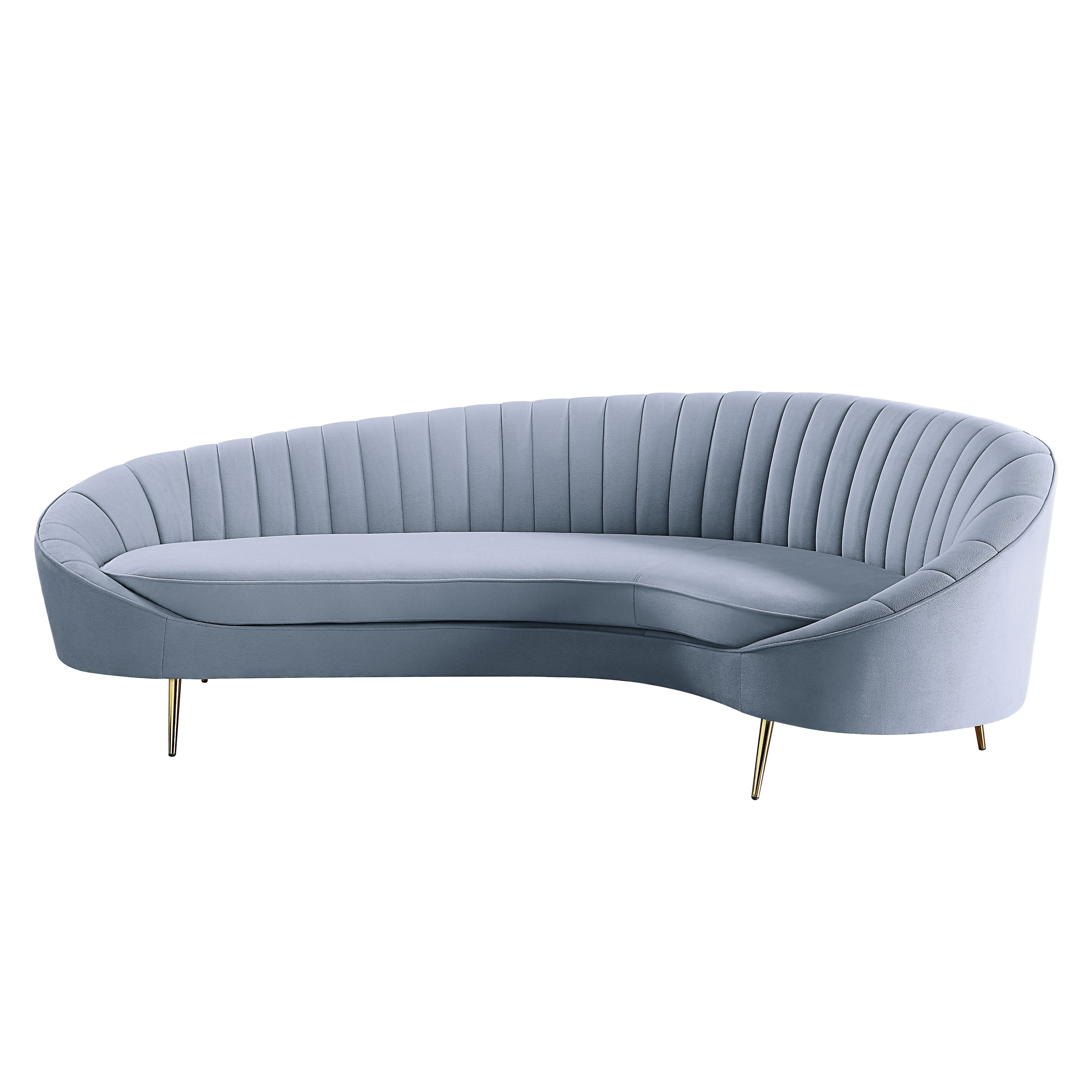 ACME Furniture Sofas & Couches - ACME Ballard Sofa, Light Gray Velvet
