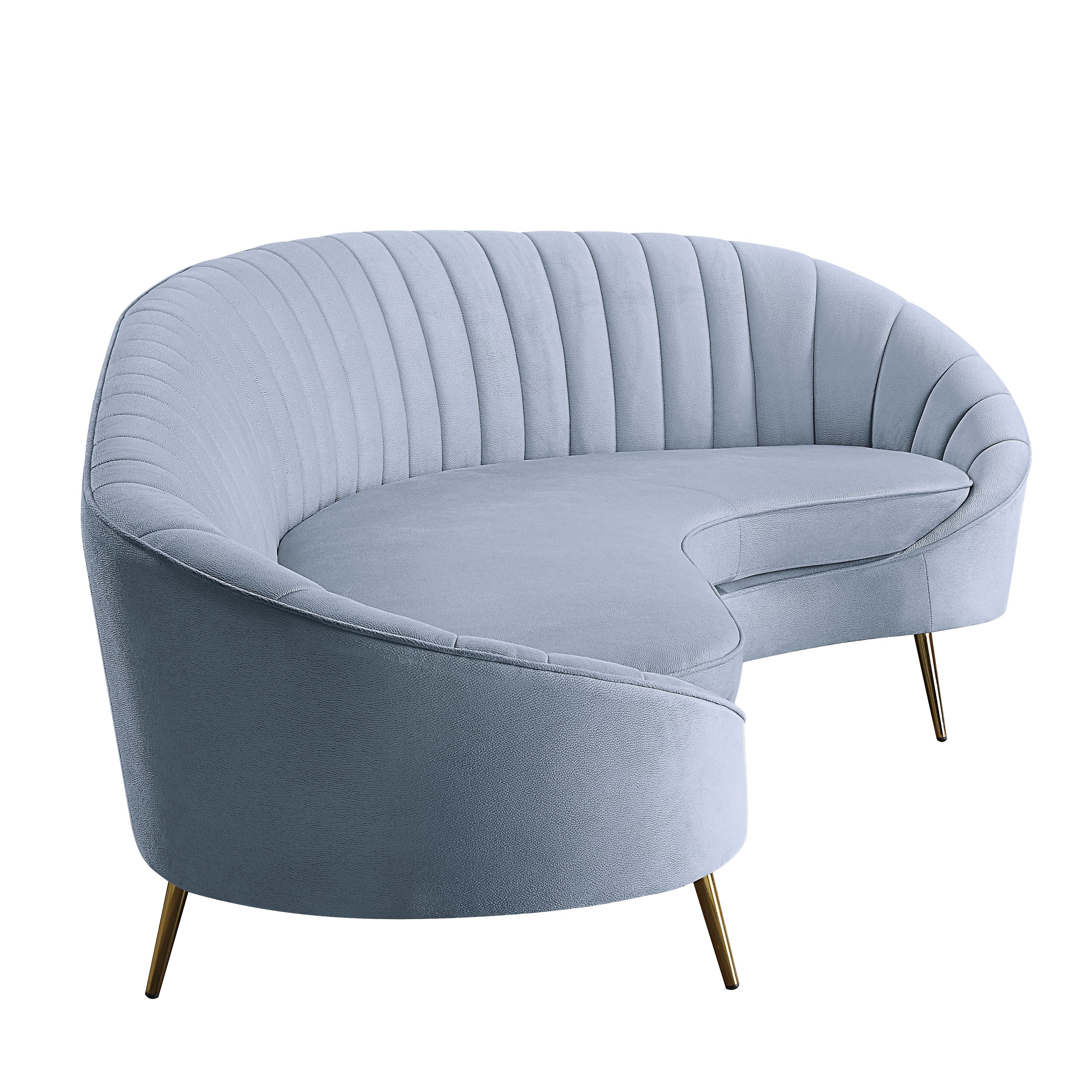 ACME Furniture Sofas & Couches - ACME Ballard Sofa, Light Gray Velvet