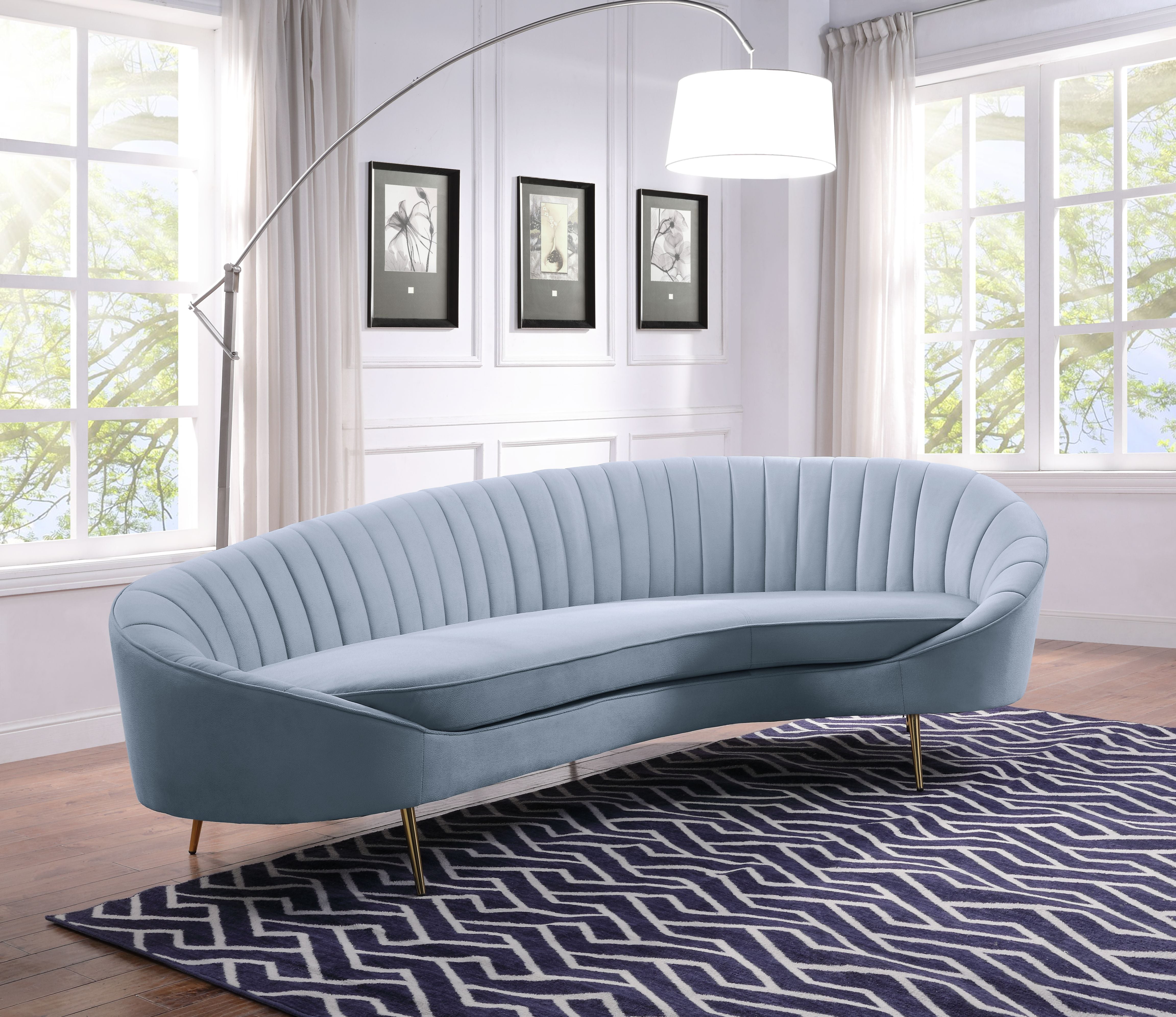 ACME Furniture Sofas & Couches - ACME Ballard Sofa, Light Gray Velvet
