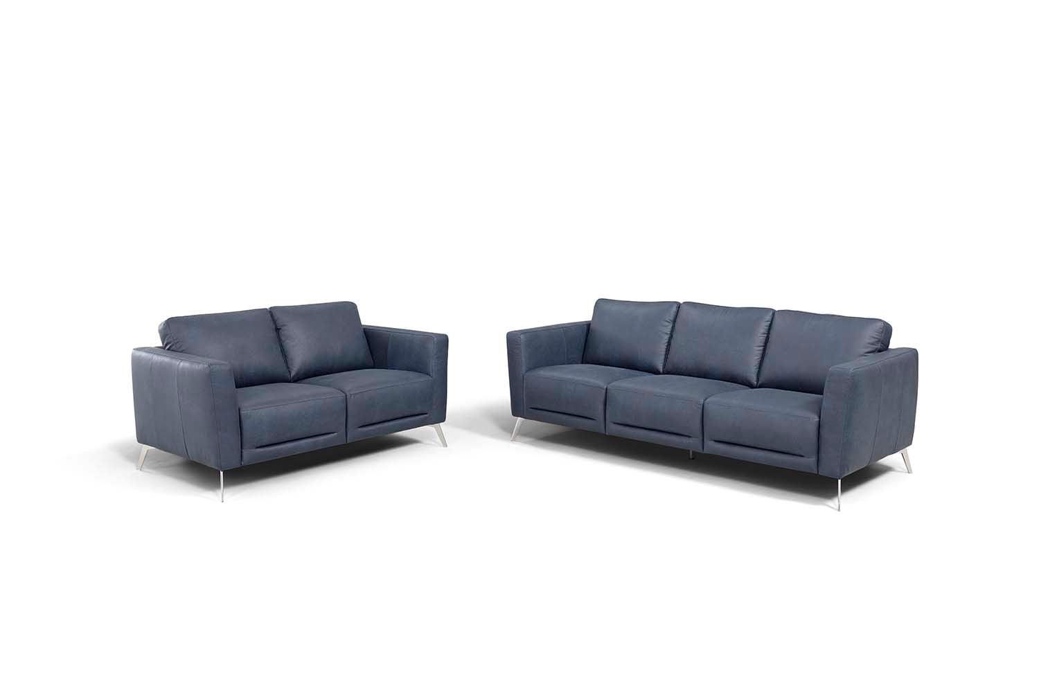 ACME Furniture Sofas & Couches - ACME Astonic Sofa , Blue Leather