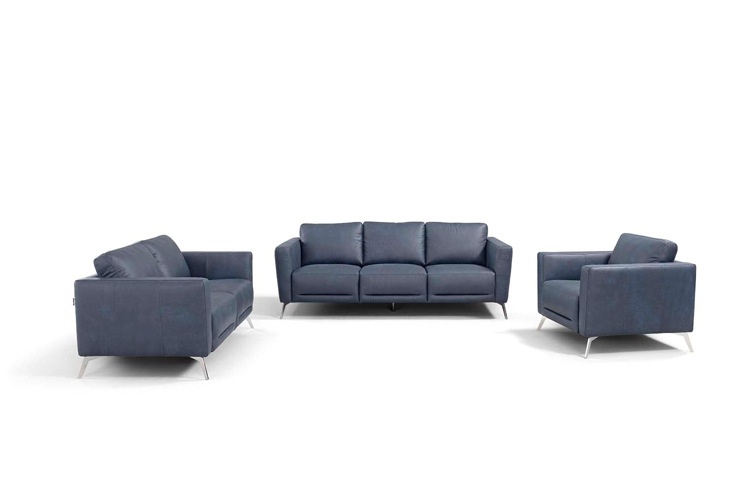 ACME Furniture Sofas & Couches - ACME Astonic Sofa , Blue Leather