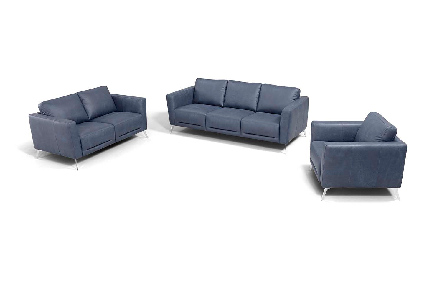 ACME Furniture Sofas & Couches - ACME Astonic Sofa , Blue Leather