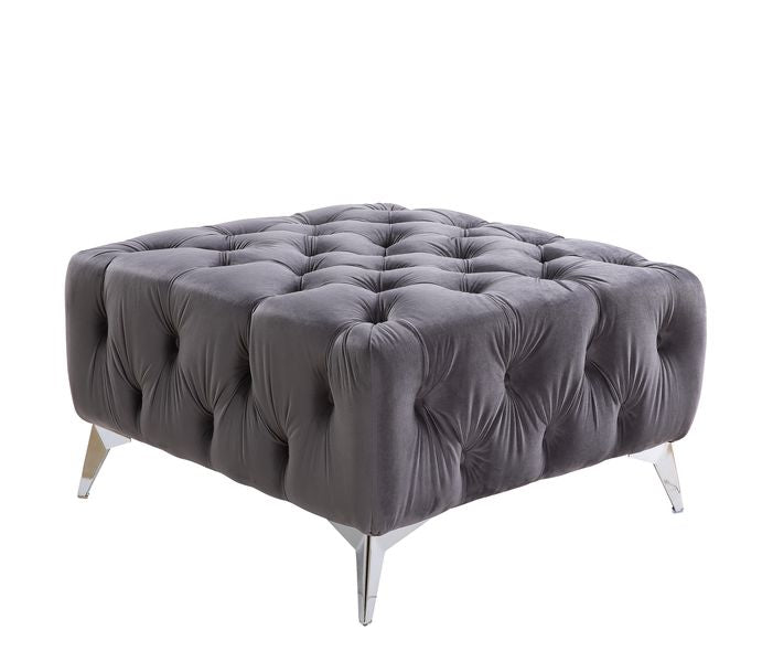 ACME Sectional Sofas - ACME Wugtyx Sectional - Ottoman, Dark GrayVelvet